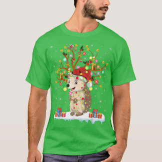 Igel Xmas Leuchtturm Tree Santa Igel Weihnachten T-Shirt