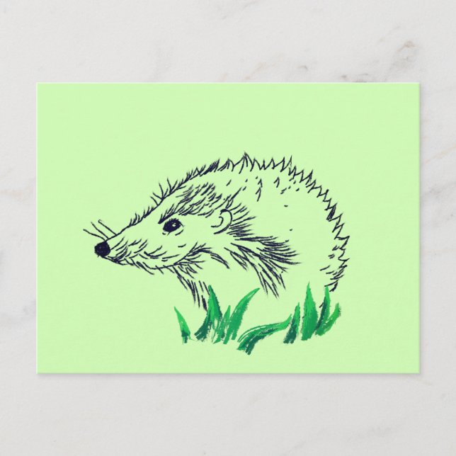 Igel Zeichne benutzerdefinierte Postkarte (Vorderseite)