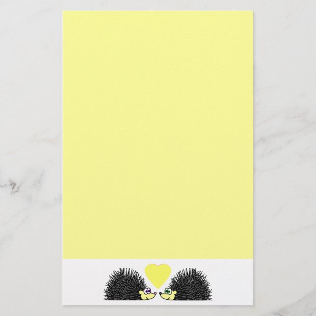 Igels-Liebe-Briefpapier - Gelb Briefpapier (Vorderseite)