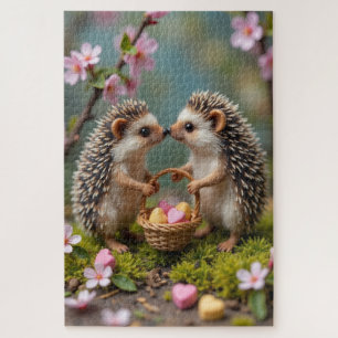 Igels teilen vorsichtig Valentinsherzen Puzzle