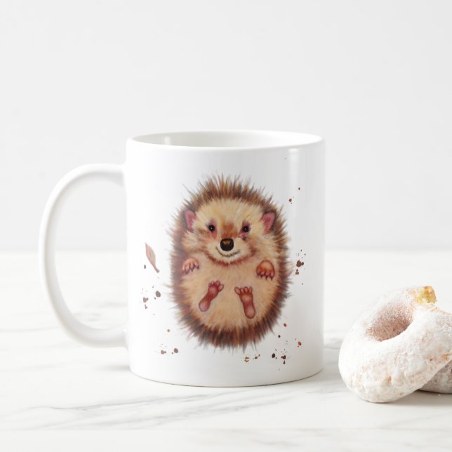 Igelskaffee-Tasse. "Ich ❤️ Igel" Kaffeetasse (Mit Donut)