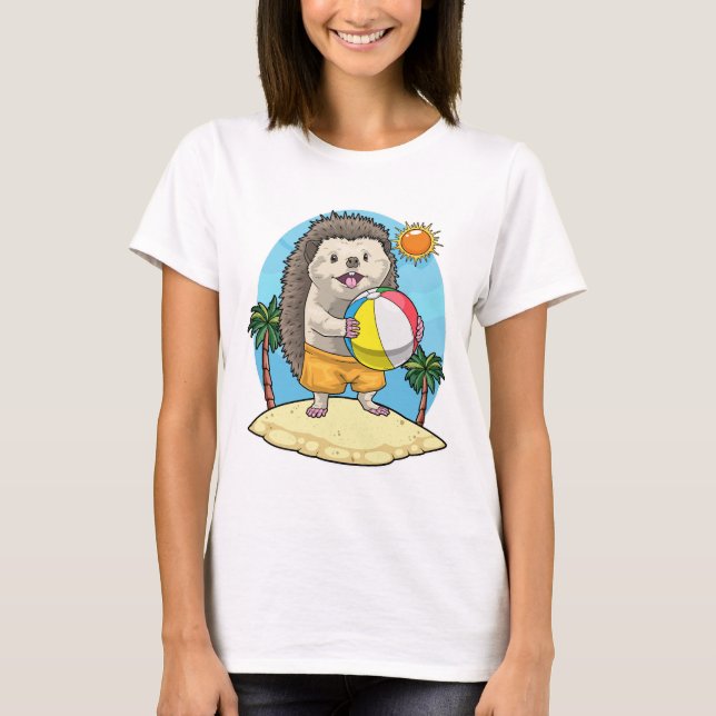 Igelstrand Wasserball Sommer T-Shirt (Vorderseite)