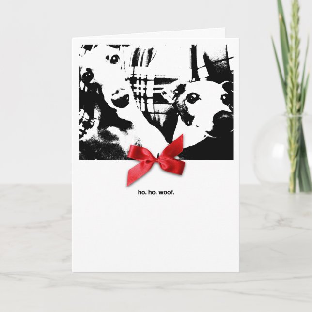 Iggy Christmas Ho. Ho. Woof. Feiertagskarte (Vorderseite)
