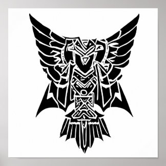 Iggy, der Aztekischer Stil Abstract Healing Eagle Poster