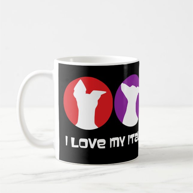 Iggy Style Retro I Liebe My Italian Greyhound Tass Kaffeetasse (Links)