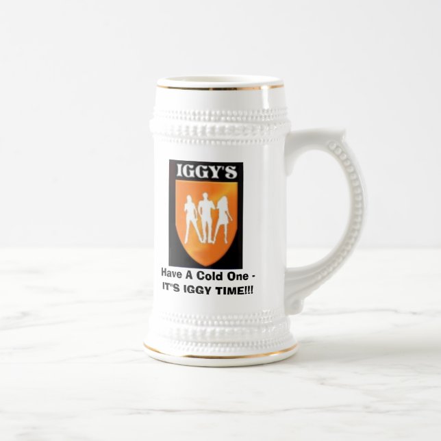 Iggy'sLogo, haben ein kaltes - ES Bierglas (Rechts)