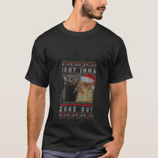 Ight Immo Zone Out Cat Staring Weihnachtskraut V T-Shirt