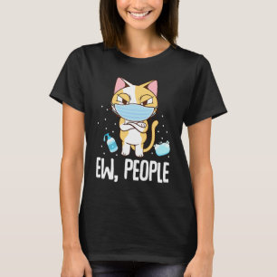 Igitt Leute   Katze trägt Gesichtsmaske und wäscht T-Shirt