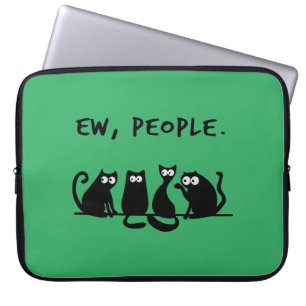 Igitt Leute Lustige Miauende Schwarze Katzen  Laptopschutzhülle