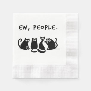 Igitt Leute Lustige Miauende Schwarze Katzen Serviette