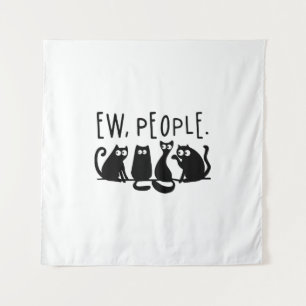 Igitt Leute Lustige Miauende Schwarze Katzen Wandteppich