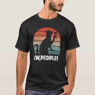 Igitt Leute schwarze Katze vintage anti-sozialer I T-Shirt