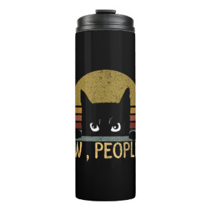 Igitt, Leute schwarze Katze vintage retro – lustig Thermosbecher