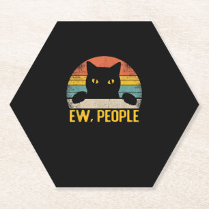 Igitt, Leute Schwarze Katze Vintage Retro – Lustig Untersetzer
