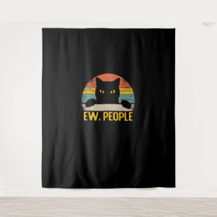 Igitt, Leute schwarze Katze Vintage Retro – Lustig Wandteppich