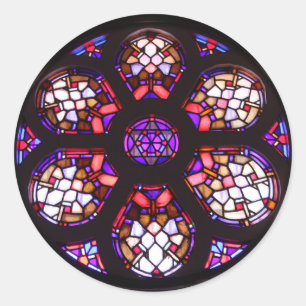 Iglesia del Valle Rosary Window Runder Aufkleber