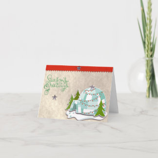 Iglu-Festtages-Weihnachtskarte Feiertagskarte