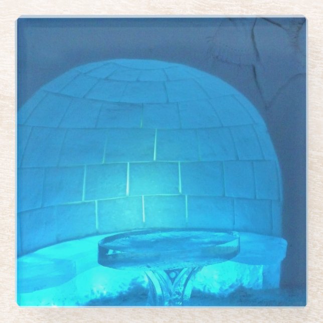 Iglu Room im Hotel de Glace, Quebec, Kanada Glasuntersetzer (Vorderseite)