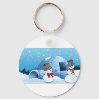 Iglu und Schneemänner Schlüsselanhänger