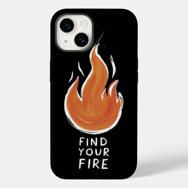 Ignite Your Passion | Hand-Drawn Fire iPhone 14 Ca Case-Mate iPhone Hülle (Rückseite)
