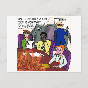 Ignorieren des Elefanten und des Feuers in der Kon Postkarte