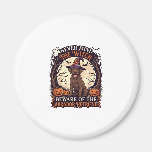 Ignorieren Sie Hexe, Vorsicht Labrador Retriever H Magnet (Vorne)