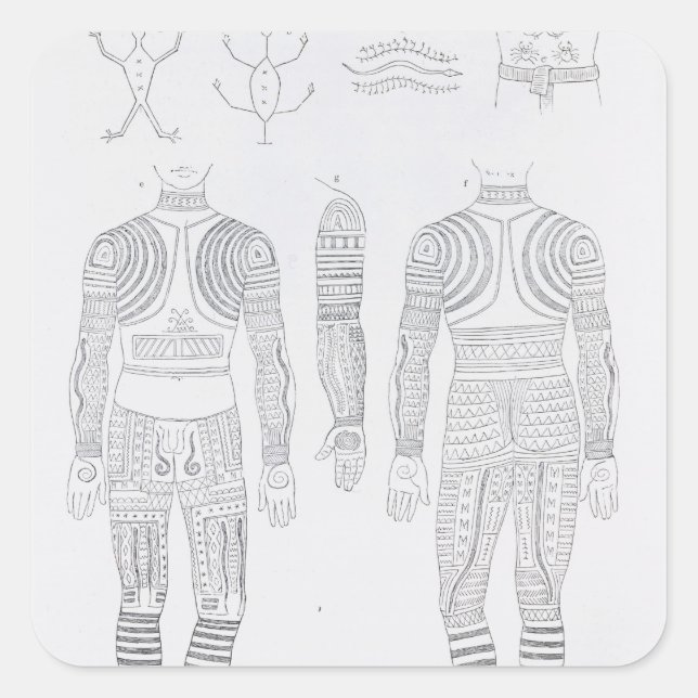 Igorrote Tätoisierung Quadratischer Aufkleber (Vorderseite)