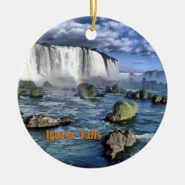 Iguacu fällt Brasilien Keramik Ornament (Vorne)