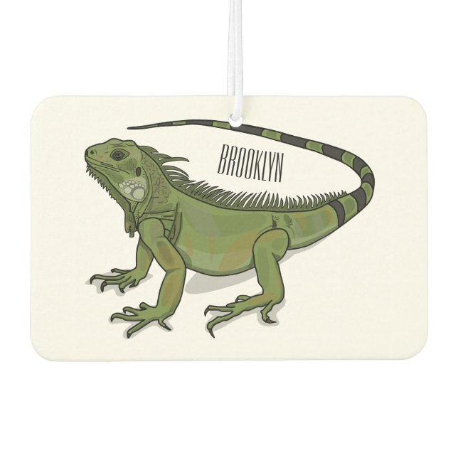 Iguana-Cartoon-Abbildung Autolufterfrischer (Vorderseite)