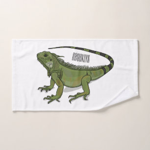 Iguana-Cartoon-Abbildung Badhandtuch Set