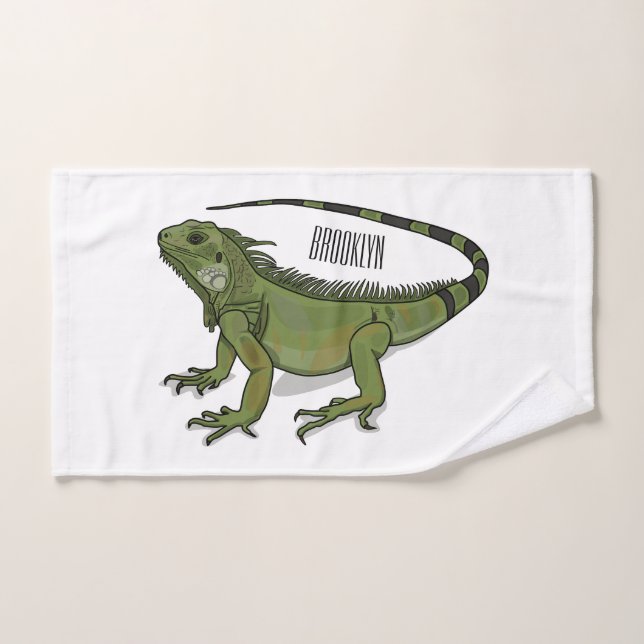 Iguana-Cartoon-Abbildung Badhandtuch Set (Handtuch)