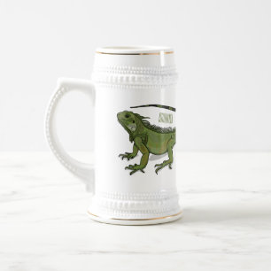 Iguana-Cartoon-Abbildung Bierglas