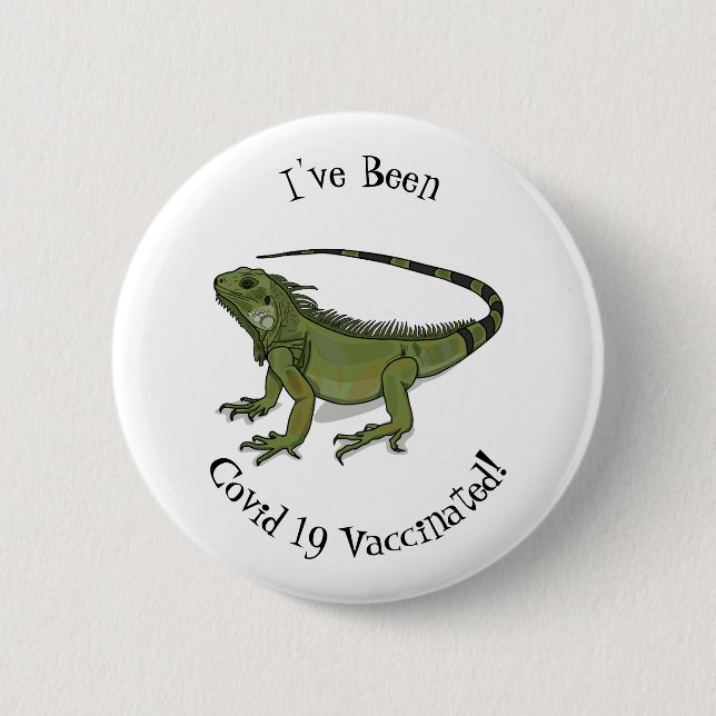 Iguana-Cartoon-Abbildung Button (Vorderseite)
