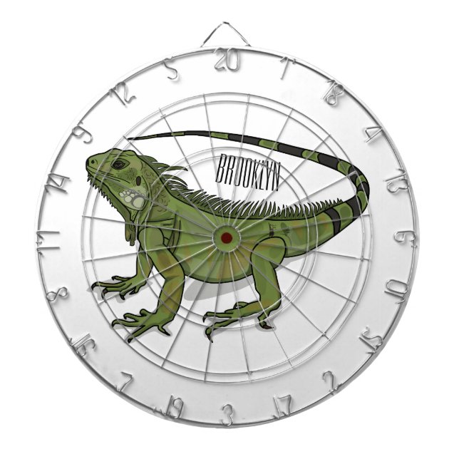 Iguana-Cartoon-Abbildung Dartscheibe (vorne)