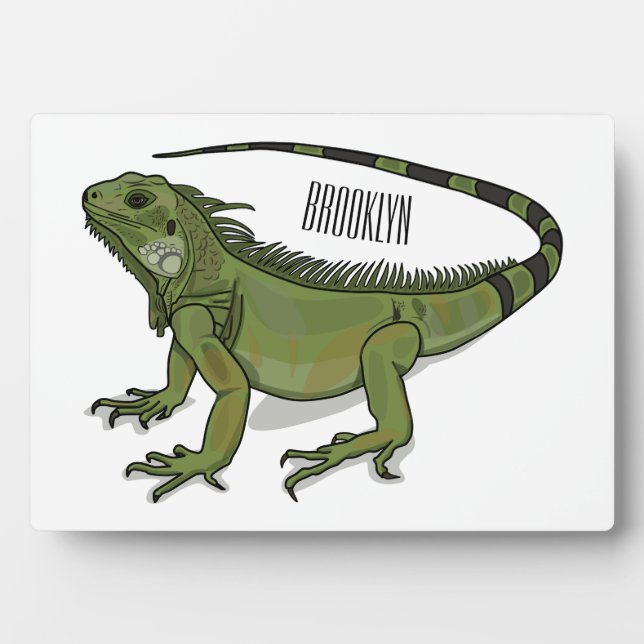 Iguana-Cartoon-Abbildung Fotoplatte (Vorderseite)