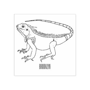 Iguana-Cartoon-Abbildung Gummistempel