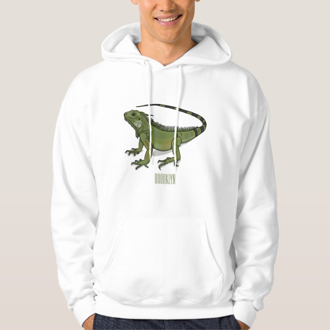 Iguana-Cartoon-Abbildung Hoodie (Vorderseite)