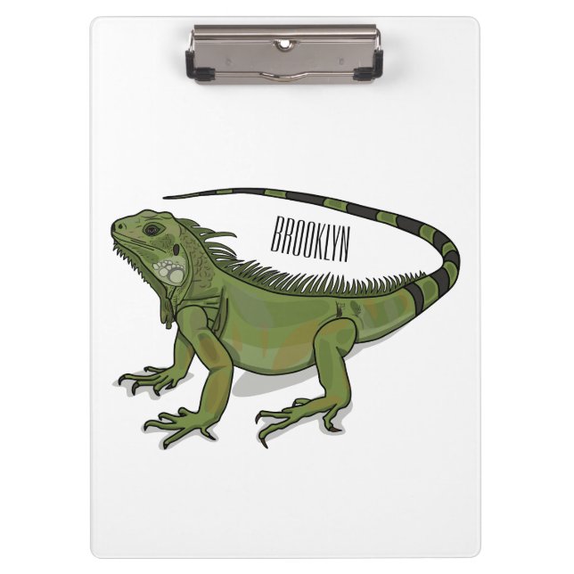 Iguana-Cartoon-Abbildung Klemmbrett (Vorderseite)