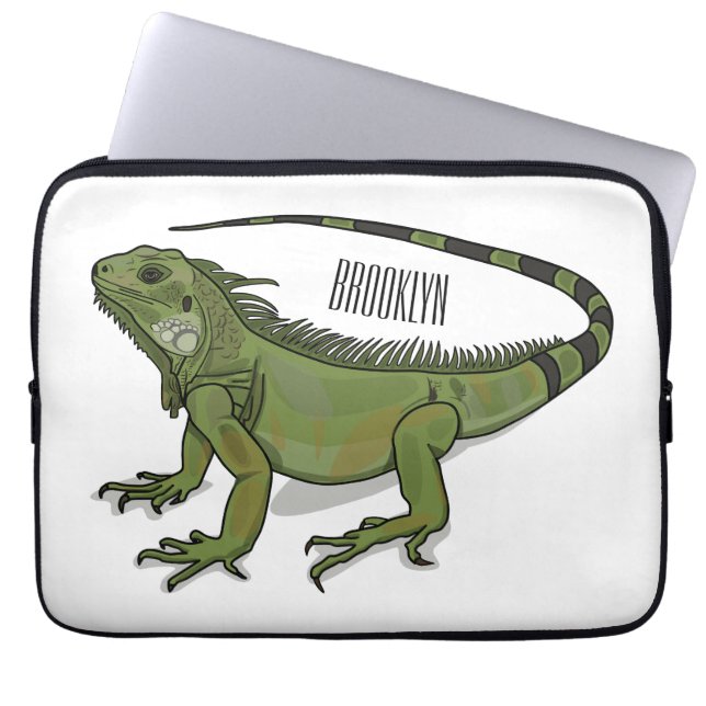 Iguana-Cartoon-Abbildung Laptopschutzhülle (Vorderseite)
