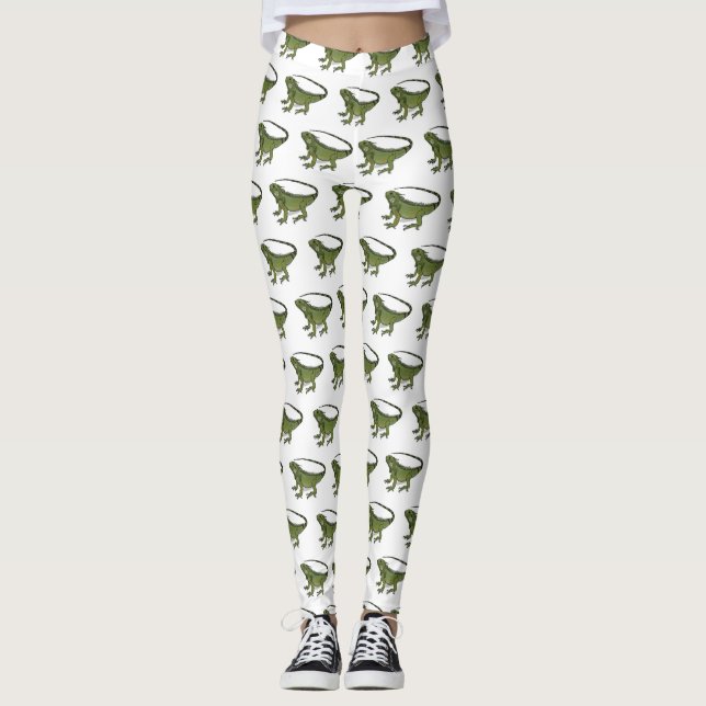 Iguana-Cartoon-Abbildung Leggings (Vorderseite)