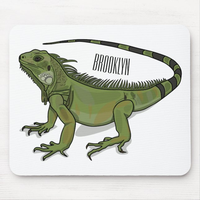 Iguana-Cartoon-Abbildung Mousepad (Vorne)