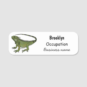 Iguana-Cartoon-Abbildung Namensschild