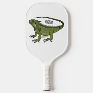 Iguana-Cartoon-Abbildung Pickleball Schläger