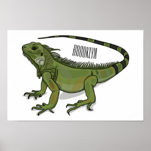 Iguana-Cartoon-Abbildung Poster
