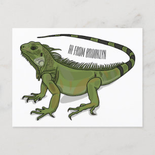 Iguana-Cartoon-Abbildung Postkarte