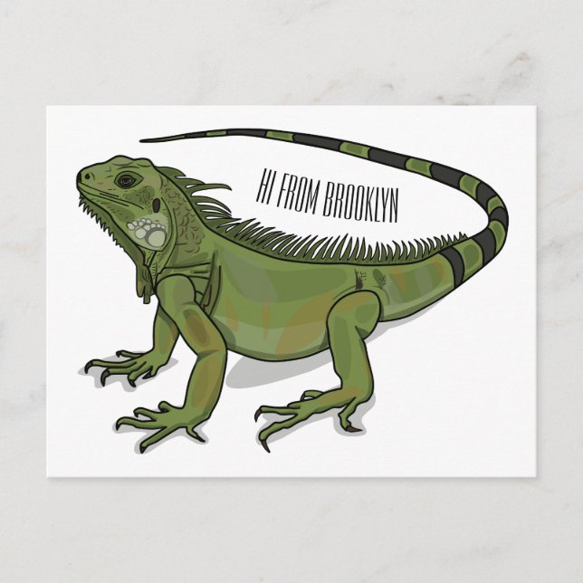 Iguana-Cartoon-Abbildung Postkarte (Vorderseite)