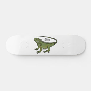 Iguana-Cartoon-Abbildung Skateboard