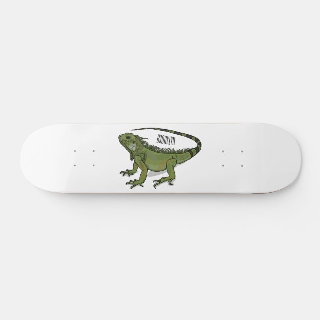 Iguana-Cartoon-Abbildung Skateboard (Horizontal)