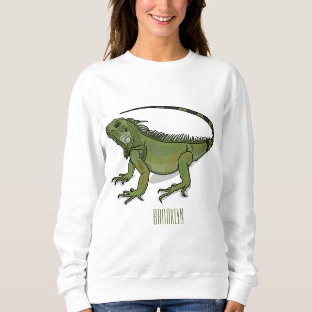 Iguana-Cartoon-Abbildung Sweatshirt (Vorderseite)