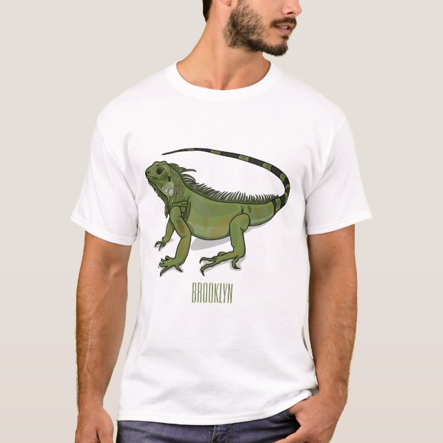 Iguana-Cartoon-Abbildung T-Shirt (Vorderseite)